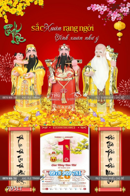 File tranh lịch Phúc Lộc Thọ File tranh lịch Phúc Lộc Thọ