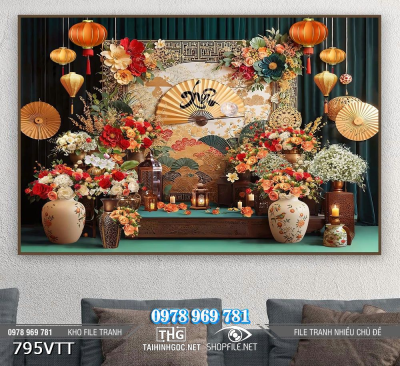 File tranh background trang trí Tết 795VTT File tranh background trang trí Tết 795VTT