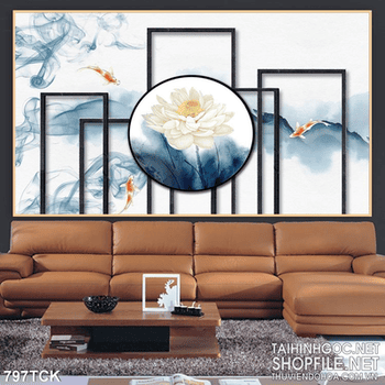 Tranh ghép nghệ thuật psd hoa sen