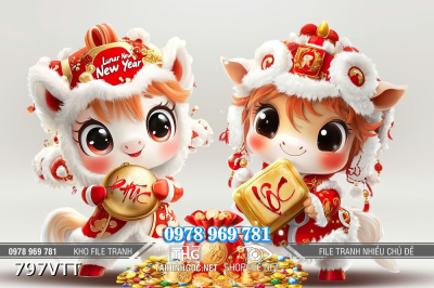 File tranh cặp ngựa tài lộc 797VTT File tranh cặp ngựa tài lộc 797VTT