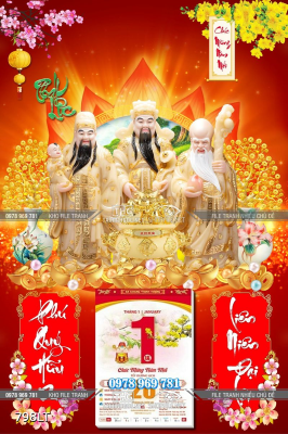 File tranh lịch Phúc Lộc Thọ File tranh lịch Phúc Lộc Thọ