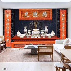 Tranh 3d trang trí bàn thờ ông bà tổ tiên chất lượng cao