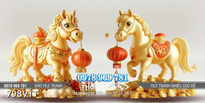 File tranh ngựa vàng tết 2026 798VTT File tranh ngựa vàng tết 2026 798VTT