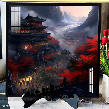 Tranh phong thủy phong cảnh thác nước thiên nhiên