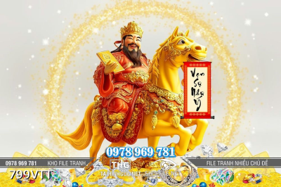 File tranh thần tài Tết cưỡi ngựa vàng 799VTT File tranh thần tài Tết cưỡi ngựa vàng 799VTT