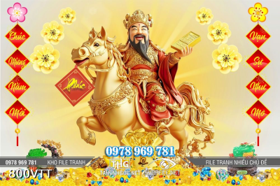 File tranh thần tài cưỡi ngựa chú mừng năm mới 800VTT File tranh thần tài cưỡi ngựa chú mừng năm mới 800VTT