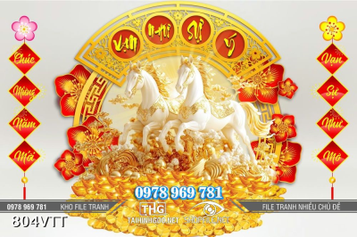 File tranh ngựa trang trí Tết năm mới 2026 804VTT File tranh ngựa trang trí Tết năm mới 2026 804VTT