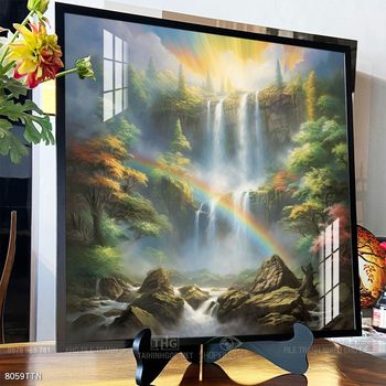 Tranh phong thủy phong cảnh thác nước thiên nhiên