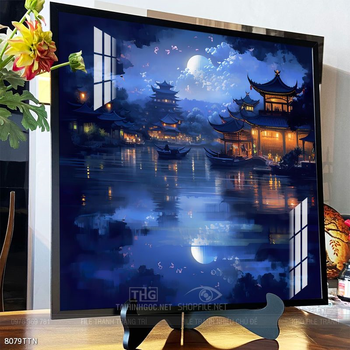 Tranh phong thủy phong cảnh thác nước thiên nhiên