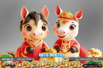 File tranh PSD cặp ngựa siêu cute 807VTT File tranh PSD cặp ngựa siêu cute 807VTT