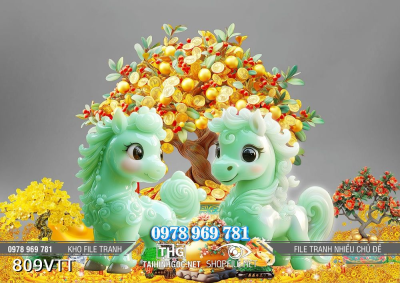 File tranh cặp ngựa giả ngọc 809VTT File tranh cặp ngựa giả ngọc 809VTT