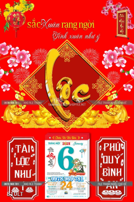 File lịch chữ Lộc trang trí Tết File lịch chữ Lộc trang trí Tết