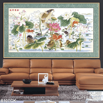 Tranh vẽ in uv cá chép đẹp