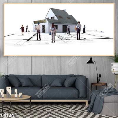 Tranh nghệ thuật bảng vẽ xây dựng 8113NT