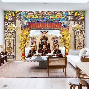 Tranh dán tường 3d trang trí bàn thờ gia tiên chất lượng cao