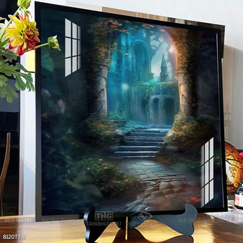 Tranh phon thủy sông, núi và mặt trời