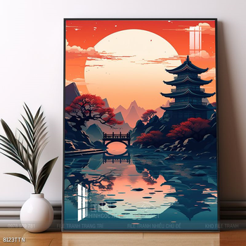 Tranh phong thủy nước non tuyệt đẹp