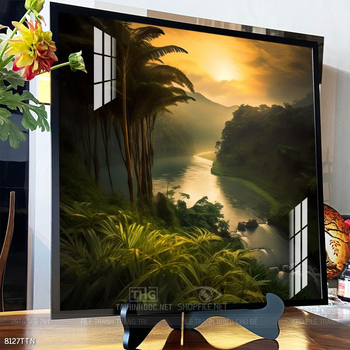 Tranh phong thủy phong cảnh thác nước thiên nhiên