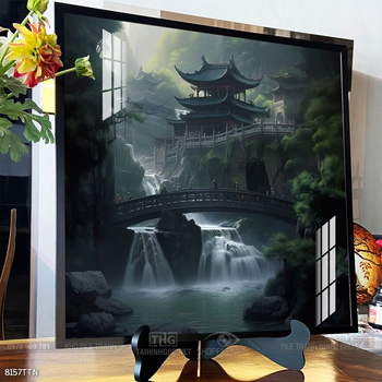 Tranh phong thủy phong cảnh thác nước thiên nhiên