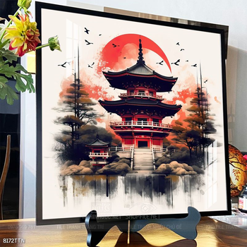 Tranh phon thủy sông, núi và mặt trời