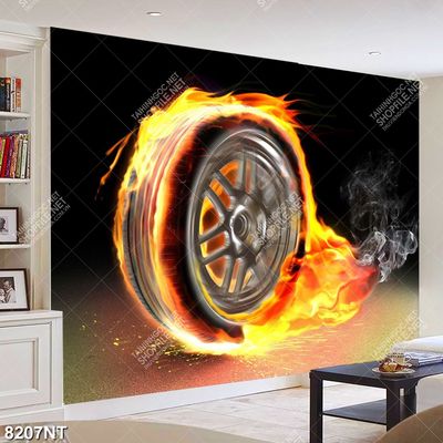 Tranh nghệ thuật bánh xe bốc lửa 8207NT