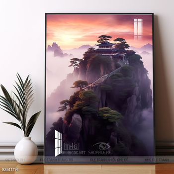 Tranh phong thủy phong cảnh thác nước thiên nhiên