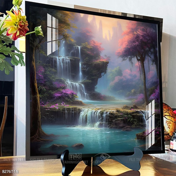 Tranh phon thủy sông, núi và mặt trời