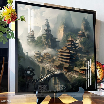 Tranh phong thủy phong cảnh thác nước thiên nhiên