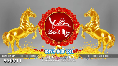 File tranh ngựa vàng xuân Bính Ngọ 2026 830VTT File tranh ngựa vàng xuân Bính Ngọ 2026 830VTT