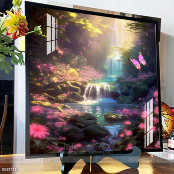 Tranh phong thủy phong cảnh thác nước thiên nhiên