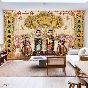 Tranh dán tường trang trí bàn thờ ông bà tổ tiên khổ ngang