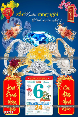 File tranh lịch trang sức treo trí Tết File tranh lịch trang sức treo trí Tết