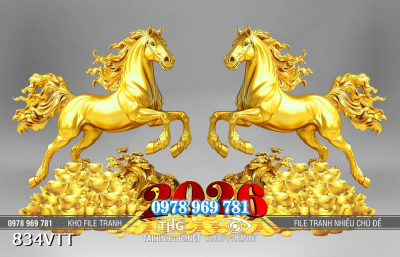 File tranh cặp ngựa vàng 2026 bính ngọ 834VTT File tranh cặp ngựa vàng 2026 bính ngọ 834VTT