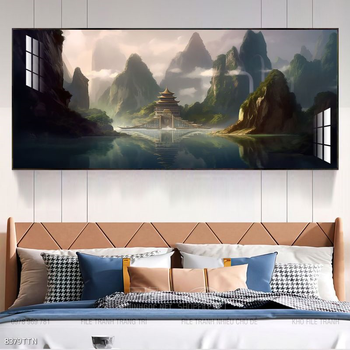 Tranh phong thủy nước non tuyệt đẹp