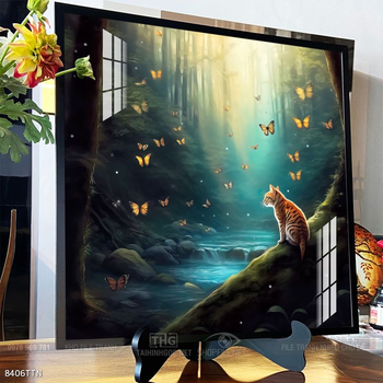 Tranh phon thủy sông, núi và mặt trời