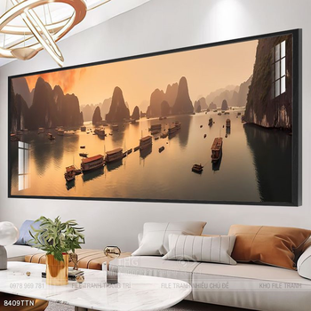 Tranh phong thủy nước non tuyệt đẹp