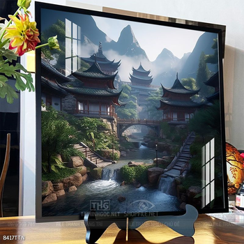 Tranh phong thủy phong cảnh thác nước thiên nhiên