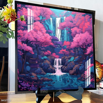 Tranh phon thủy sông, núi và mặt trời