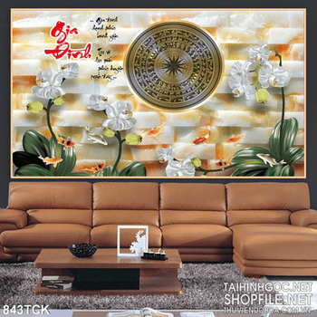 Tranh 3d in uv giả ngọc hoa lan