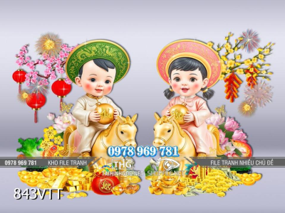 File tranh em bé tài lộc đáng yêu cưỡi Ngựa vàng 843VTT File tranh em bé tài lộc đáng yêu cưỡi Ngựa vàng 843VTT