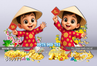 File tranh em bé chibi mặc áo dài việt nam đón xuân Bính Ngọ 846VTT File tranh em bé chibi mặc áo dài việt nam đón xuân Bính Ngọ 846VTT