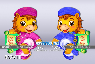 File tranh cặp Ngựa đón chào năm mới 2026 852VTT