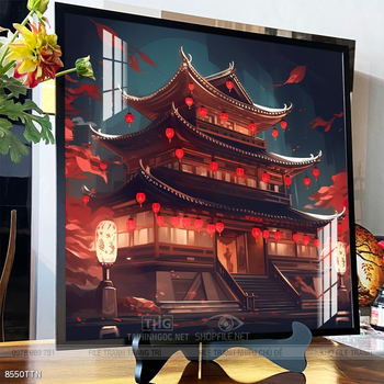 Tranh phon thủy sông, núi và mặt trời