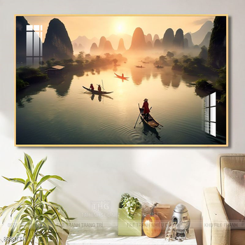 Tranh phong thủy nước non tuyệt đẹp