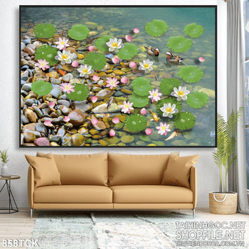 Tranh hồ sen 3d đẹp