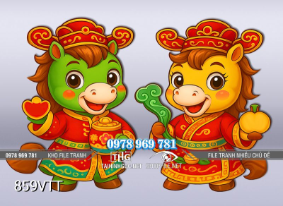File tranh hai chú Ngựa đáng yêu 859VTT