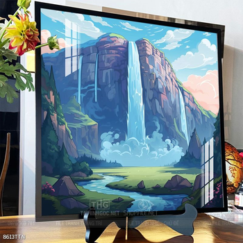 Tranh phong thủy phong cảnh thác nước thiên nhiên
