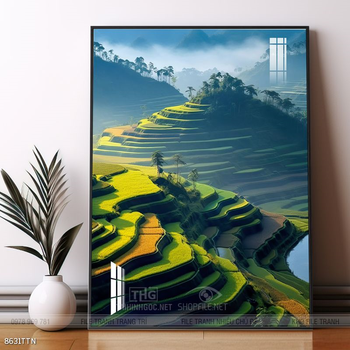 Tranh phong thủy nước non tuyệt đẹp