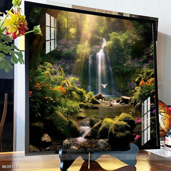 Tranh phong thủy phong cảnh thác nước thiên nhiên