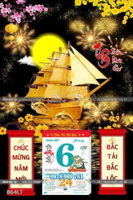 File lịch tết thuận buồm treo tường trang trí File lịch tết thuận buồm treo tường trang trí